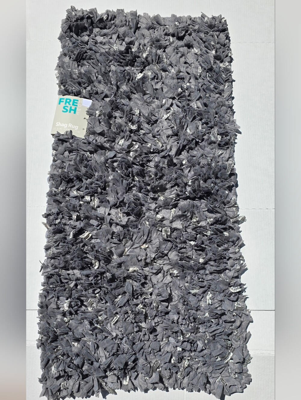 Fresh Home Gray/Silver Shag Runner Rug- 20" X 46"